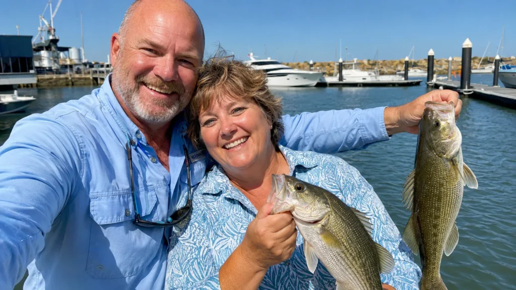 James and me fishing