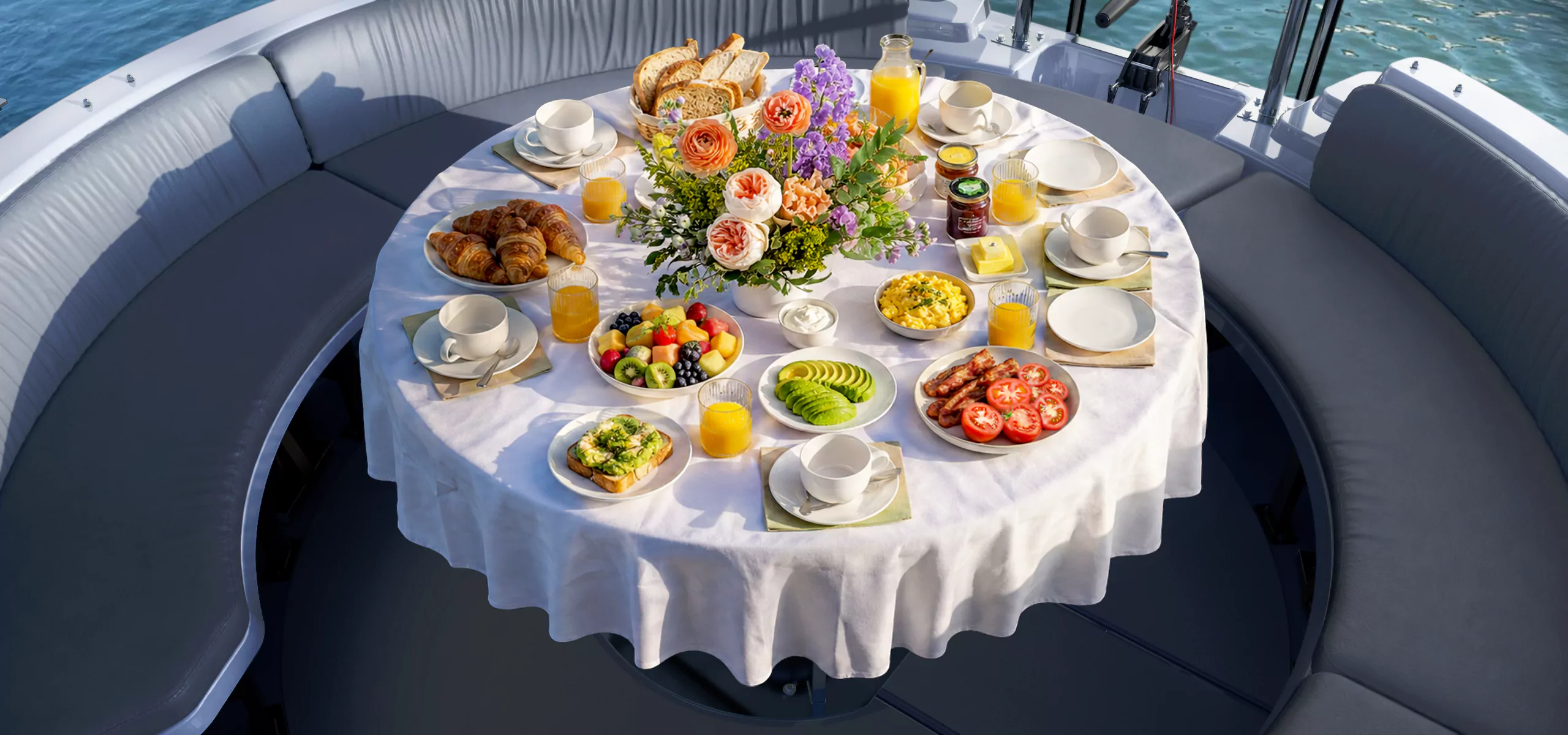 bbq boat breakfast service